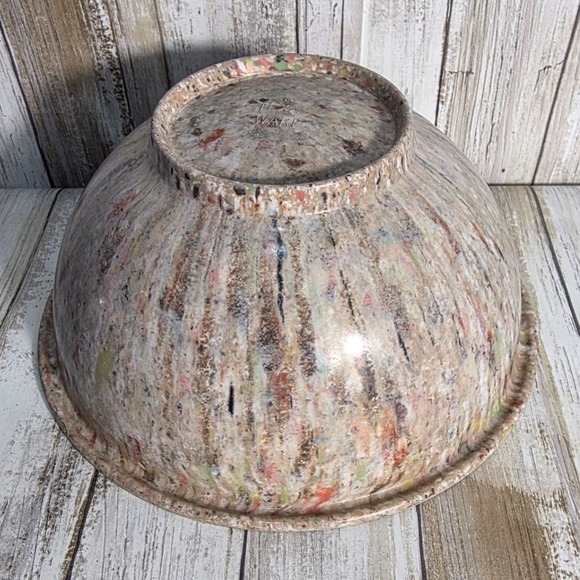 Vintage Texas Ware Confetti Melamine Mixing Bowl 118 Speckled Splatter MCM Tan - Picture 3 of 7